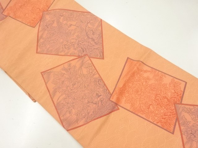JAPANESE KIMONO / NAGOYA OBI / WOVEN FLOWER & BIRD 
